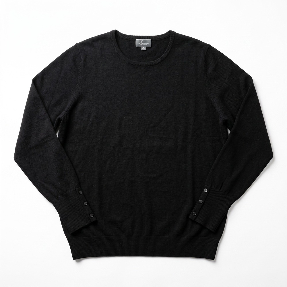 JM Collection XXL Black Crewneck Sweater NWT Cozy Preppy